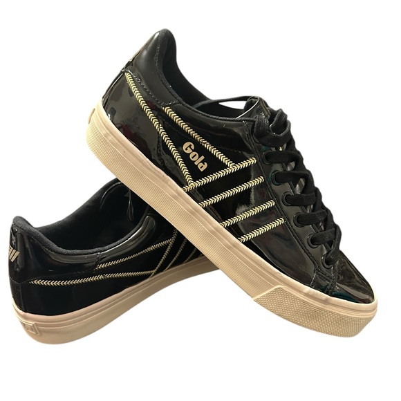 Anthropologie Shoes - Anthropologie Gola Orchid Low-top trainers sneakers black patent leather Sz 7